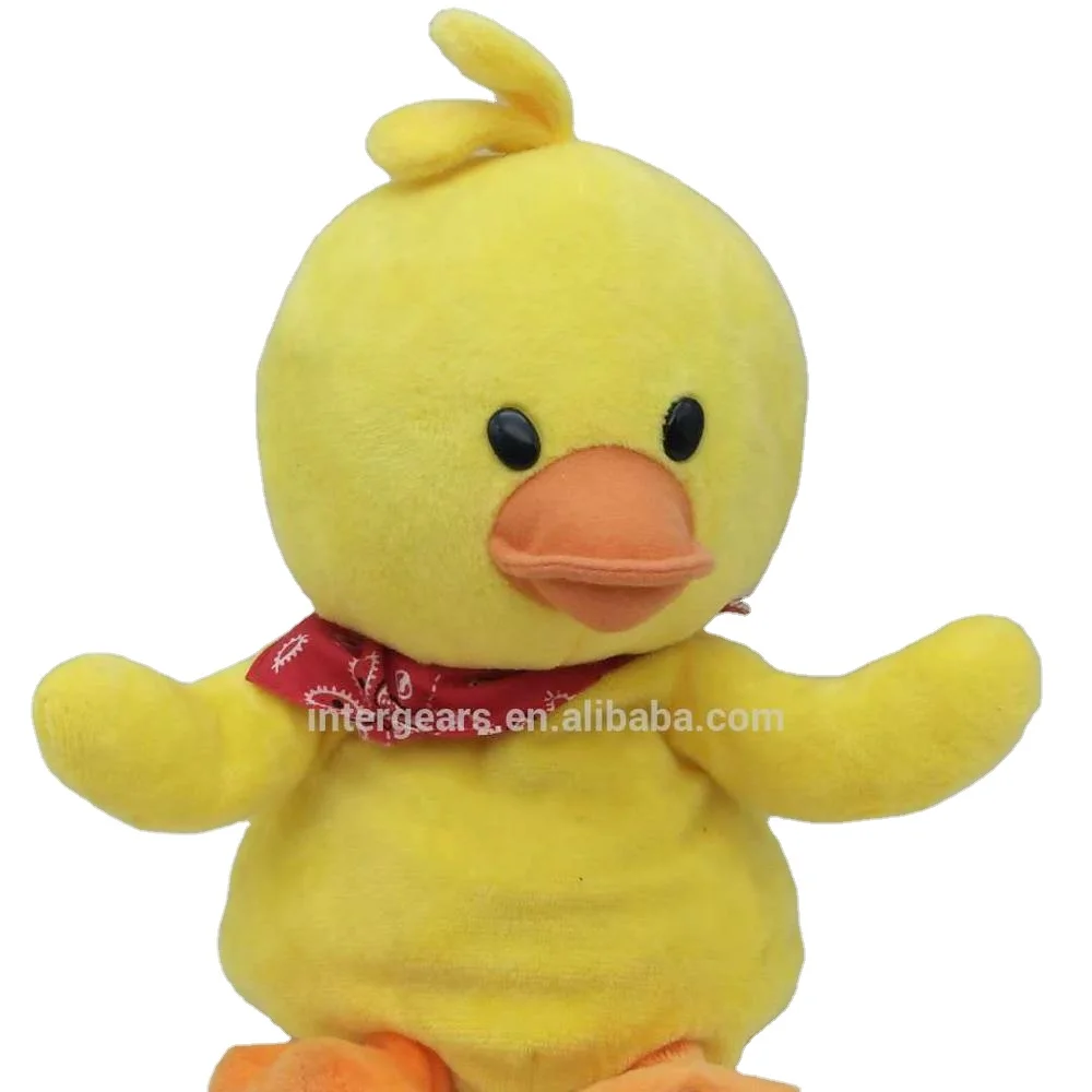 Yellow PV Velvet 20cm or Customized Promotion Stuff Custom Designs Walking Singing Duck Plush Toy