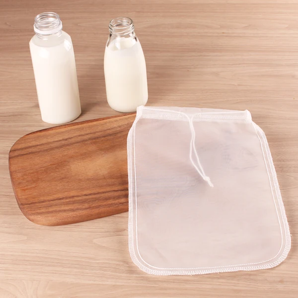 
Hot Sales Home 200 micron Nylon Nut Milk Bag 25 * 30 cm Nut Milk Filter Bag for Cold Brew Coffee juice with Logo Tag 