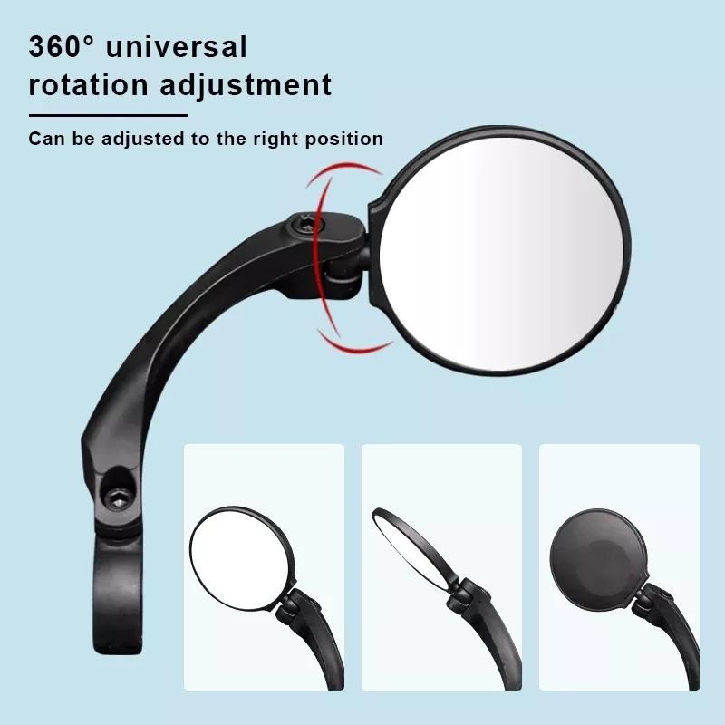Bike Rear Mirrors 360 Degree Rotation Adjustable Convex Mirror Bicycle Rearview Suitable For Mountain Handlebar
