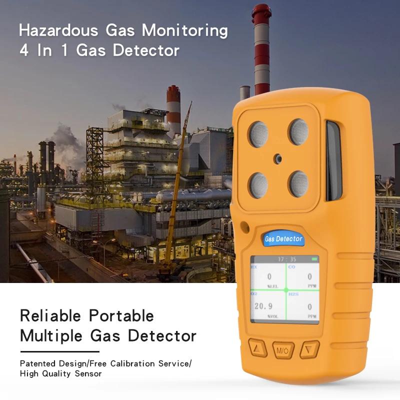 Safewill Wholesale Brand Sensor EX/O2/H2S/CO Portable 4 in 1 Gas Detector CH4 Gas Analyzer Portable Multi Gas Detector