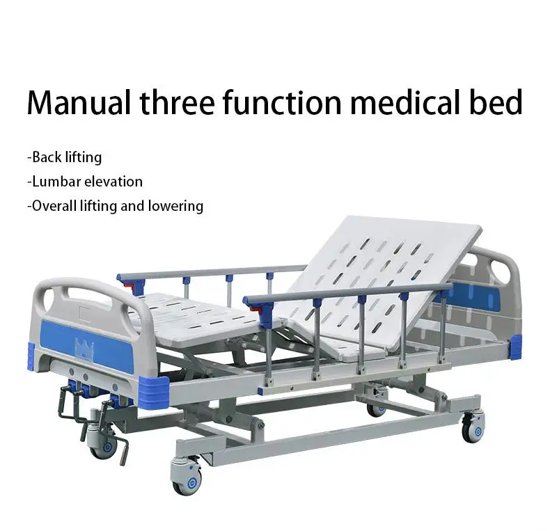 manual three function three shake nursing bed lifting medical paralyzed patient elderly care bed hospital nursing home bed