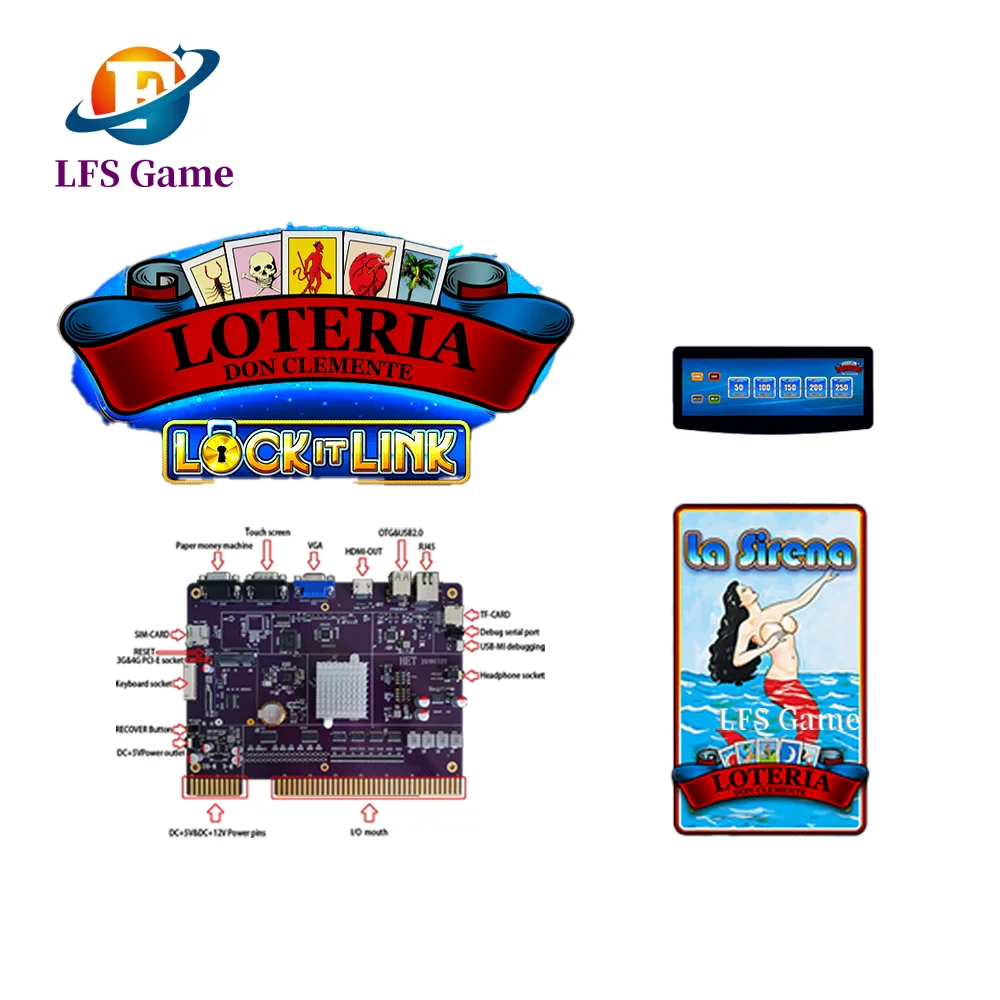 Hot Selling Lock It Link 4 in 1 Loteria LA SIRENA Multi Game  2022 New Arrival Arcade Game Cabinet/Game Board