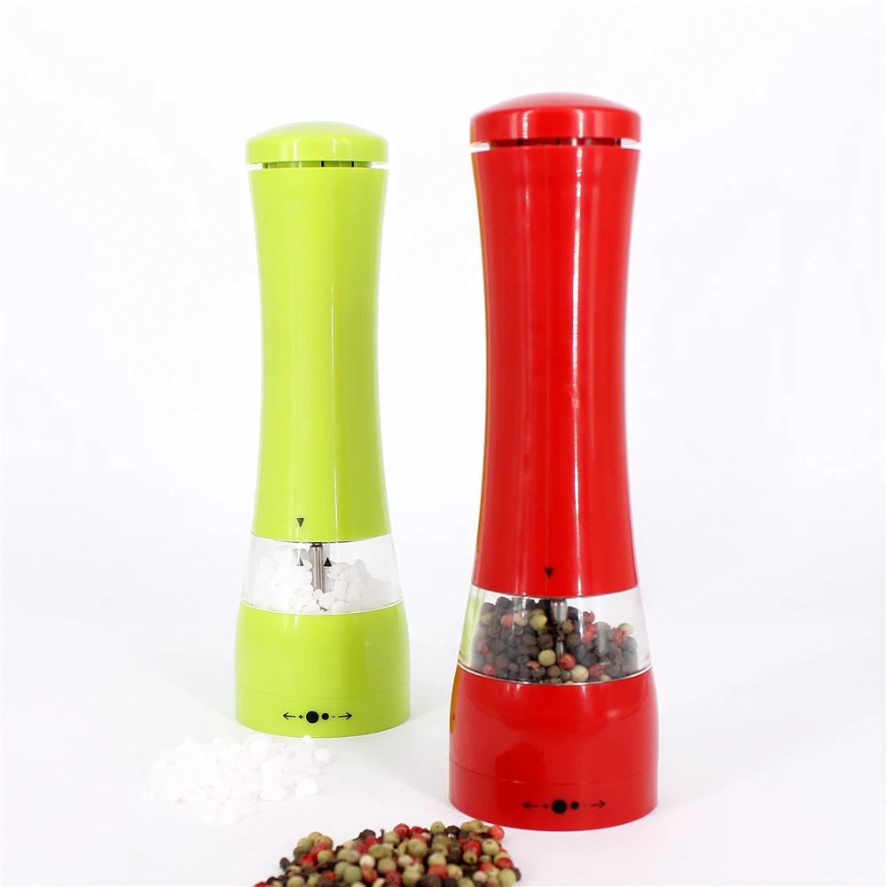 
electric round colorful salt pepper grinder/new plastic pepper mill 