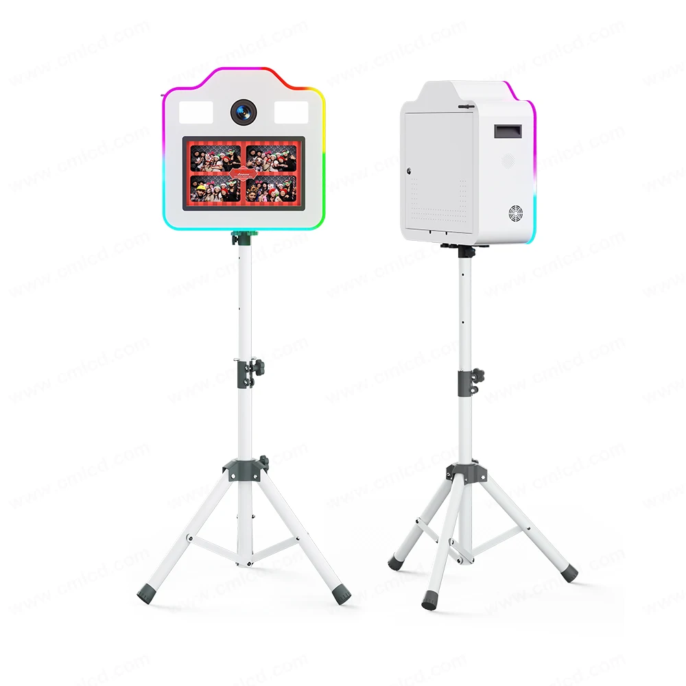 Portable Tripod Photo Booth Box Dslr Shell Led Light Automatic Photo Booth Machine Lcd Screen Kiosk Selfie Photo Machine