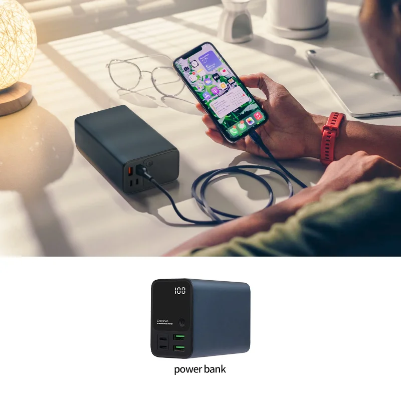EZ100 225.5W/27000mAh  Portable Power Bank  Powerbank with Wired PD65W Fast Charging