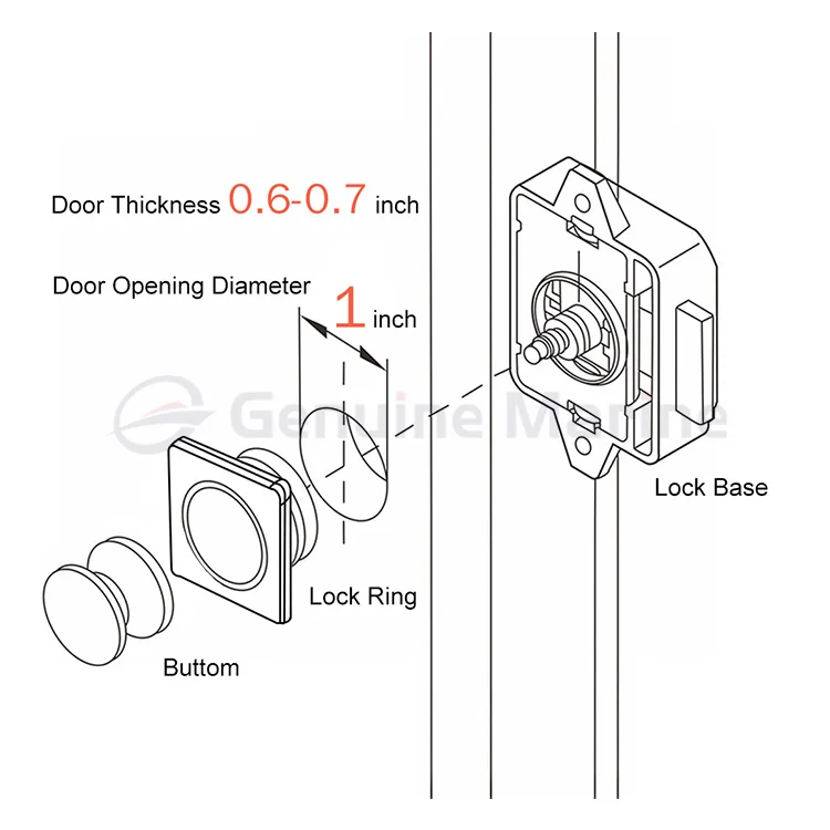 Genuine Vehicle Caravan Interior Cupboard Cabinet Mini Push Knob Lock Latch for RV Motorhome