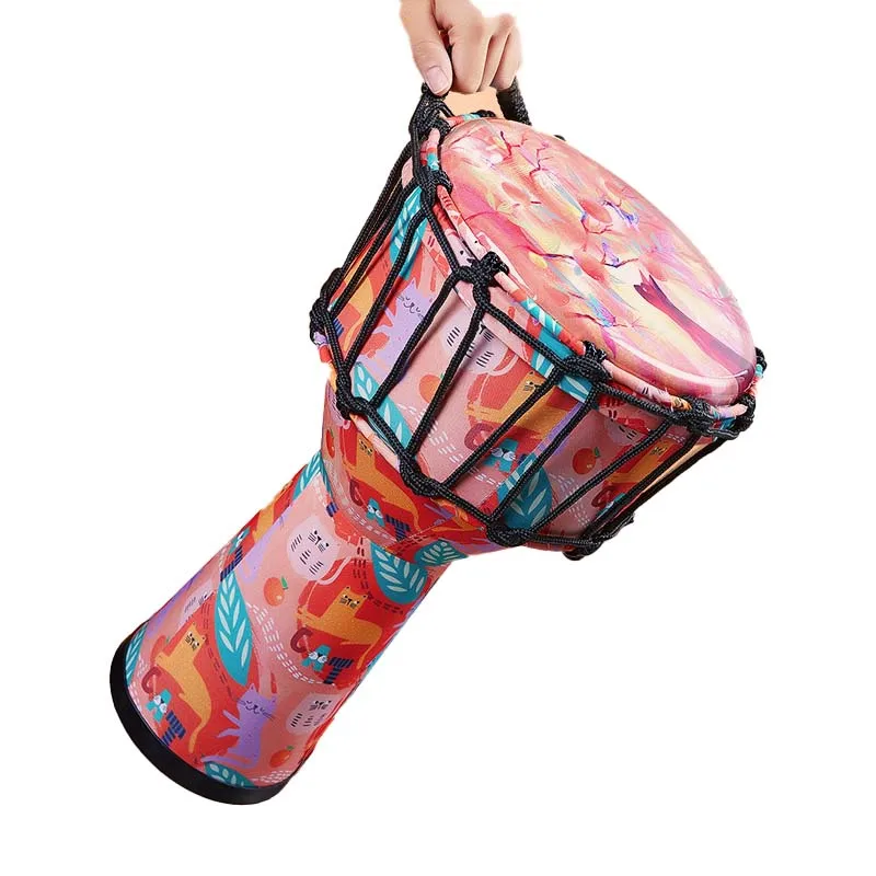 Окрашенный Африканский Djembe веревочный барабан сумка и ремешок из углеродного волокна