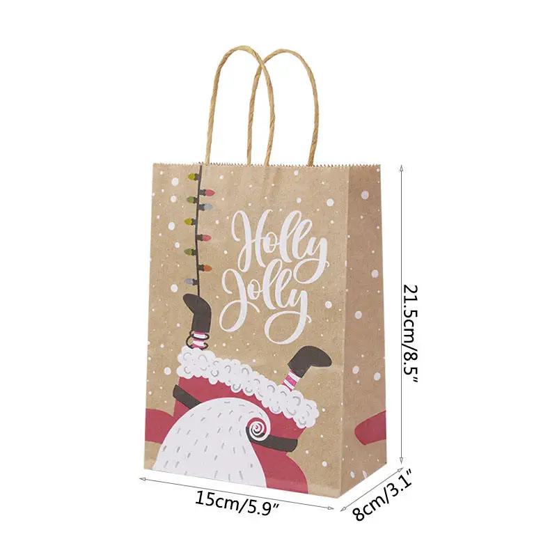 Merry Christmas Paper Gift Bags for Christmas Snack Clothing Present Box Packing Xmas Bag