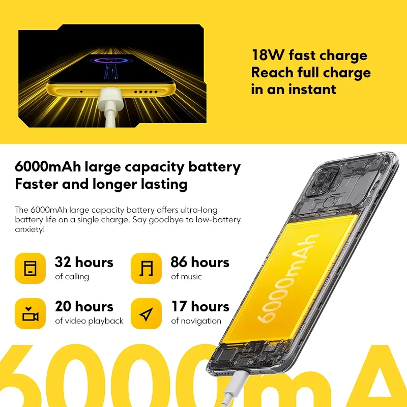Original POCO C40 Mobile Phone Global Version 32GB/64GB ROM Octa Core CPU 18W Fast Charging 6000mAh Battery 13MP Main Camera