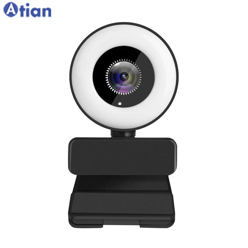 Светодиодная кольцевая камера 5 Мп с поворотом на 360 градусов USB 1080P Full HD веб-камера подсветкой и микрофоном