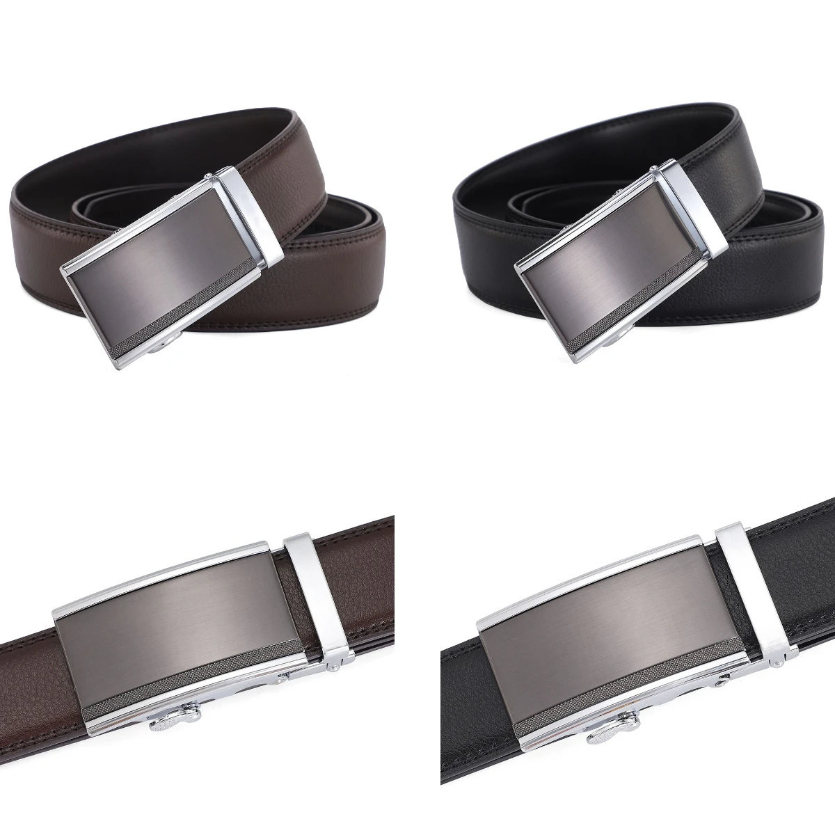 Factory Production Wholesale Cool Zinc Alloy 35mm Belt Automatic Buckle Cowhide Belt Cool Business Ratchet Buckle For Men