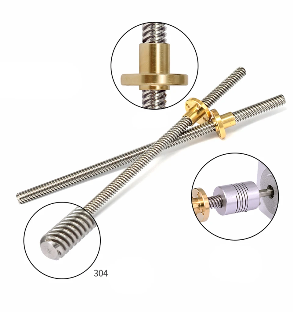 High Speed Trapezoidal Thread  3D Printer Rod Kit CNC high helix t8X2 8mm t8 lead screw Price