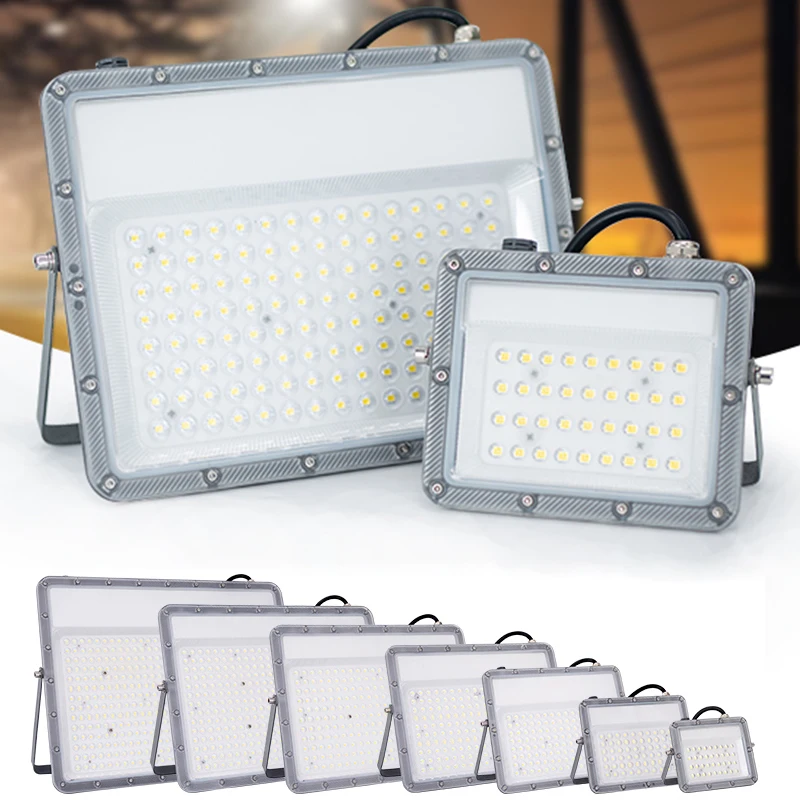 220V LED Floodlight 30W/50W/100W/140W/200W/300W/400W Aluminum SMD Chip CE Certified Cold White 6500K Road Application