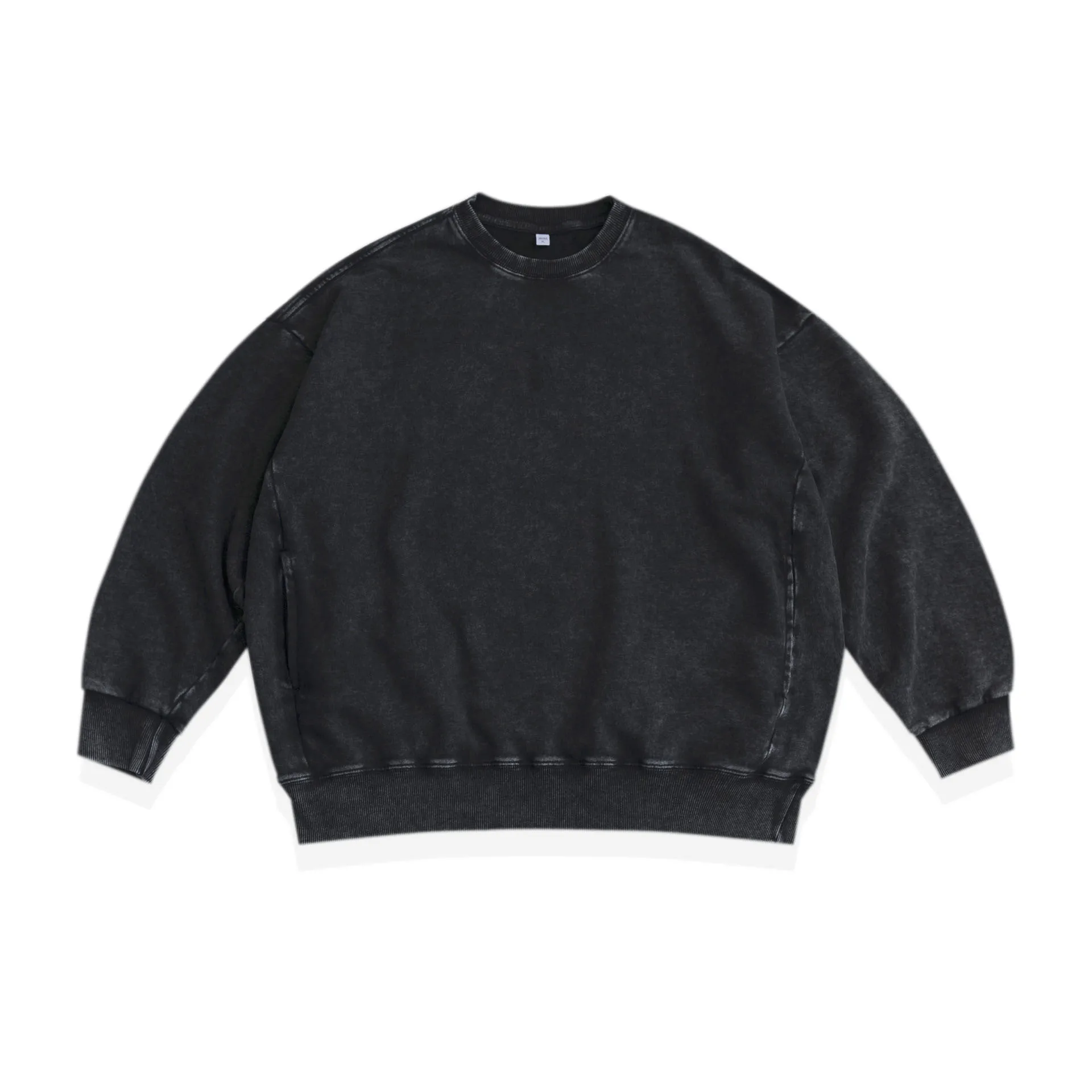 Oversize hip hop boxy fit blank sweater crew neck hoodie premium heavy cotton polyester mock neck crewneck custom sweatshirt men