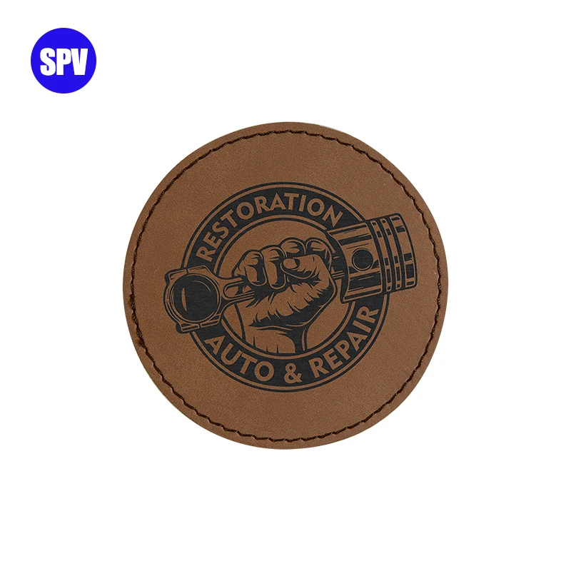 Laserable Leatherette Jeans Clothing Labels Manufacturer Custom Logo Embossed Real Genuine Leather Patches for Hats