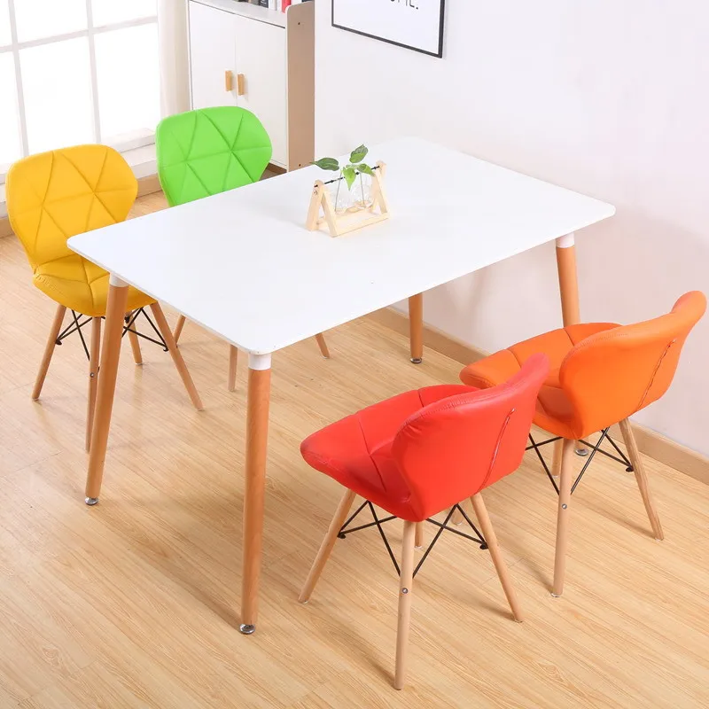 Colorful Modern Style Dining Chairs Fabric Wood Leg Metal Frame Butterfly Radar Chair For Living Room Furniture Pu Leather Chair