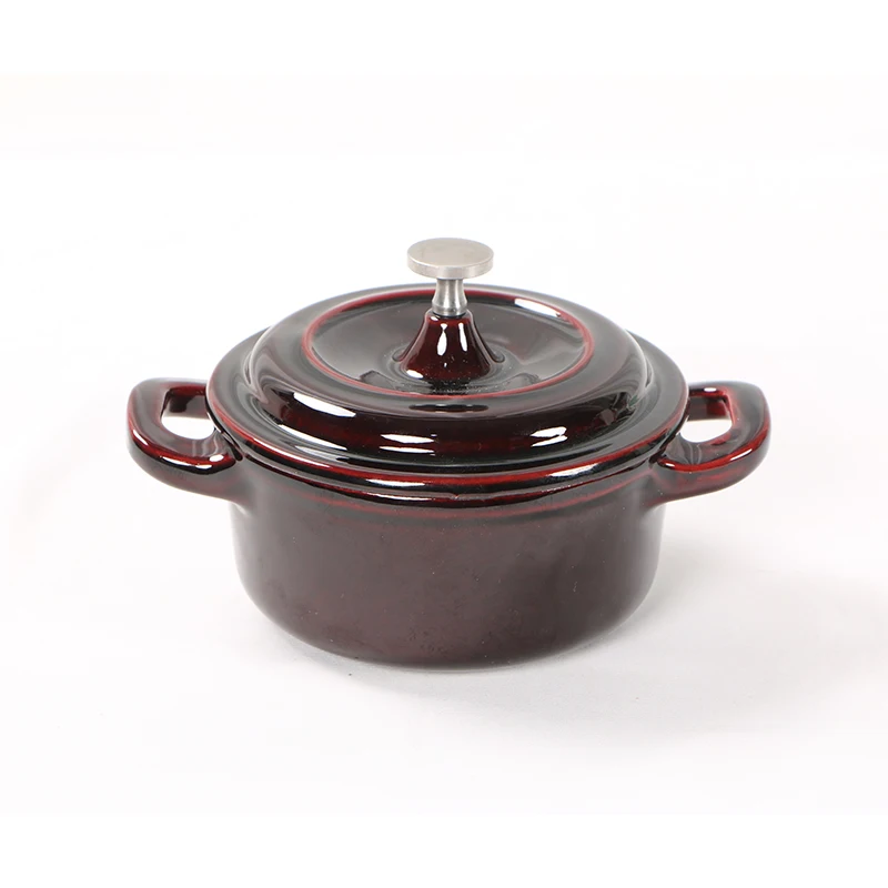 QulenoMini 10CM Cast Iron Enamel Hot Pot Set Classic Design Aluminium Cooking Pans with Lid for Home Use New Condition