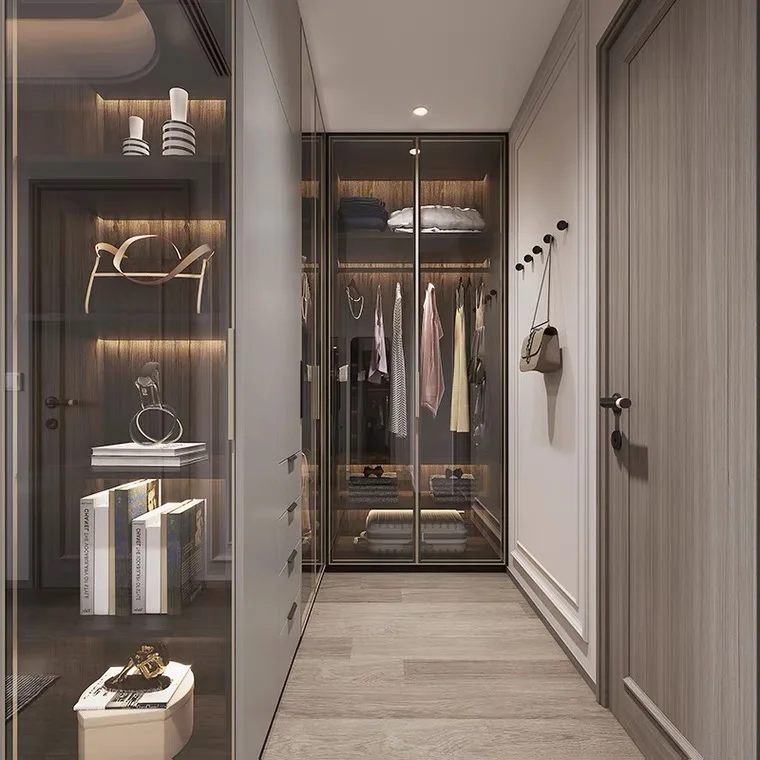 Minimalist New Design Aluminum Profiles Glass Door Frame Profile For Walk In Closet