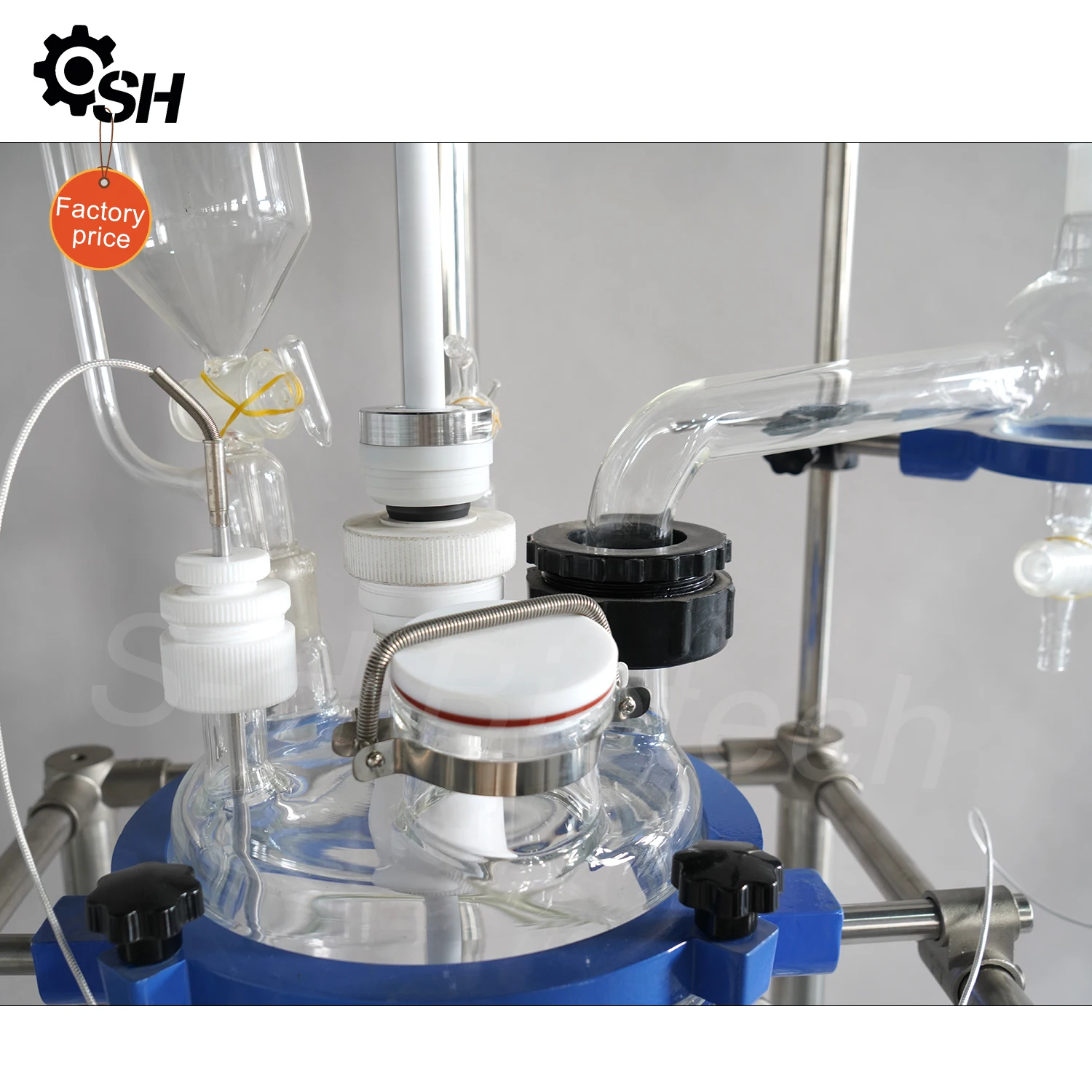 Hot Sale Anti Corrosion Industrial Chemical 50L Jacketed Glass Reactor