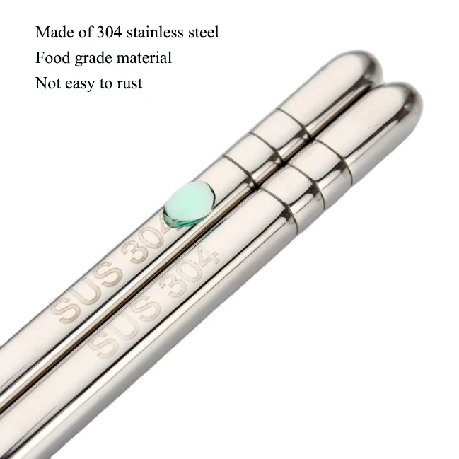 Wholesale Factory Price Custom Logo Color 304 Stainless Steel Metal Chopsticks Set With Case