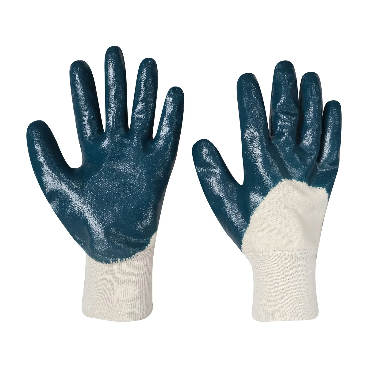 Factory price Hot Selling Durable Blue Oil Resistant Latex Rubber Safety Gloves for Work