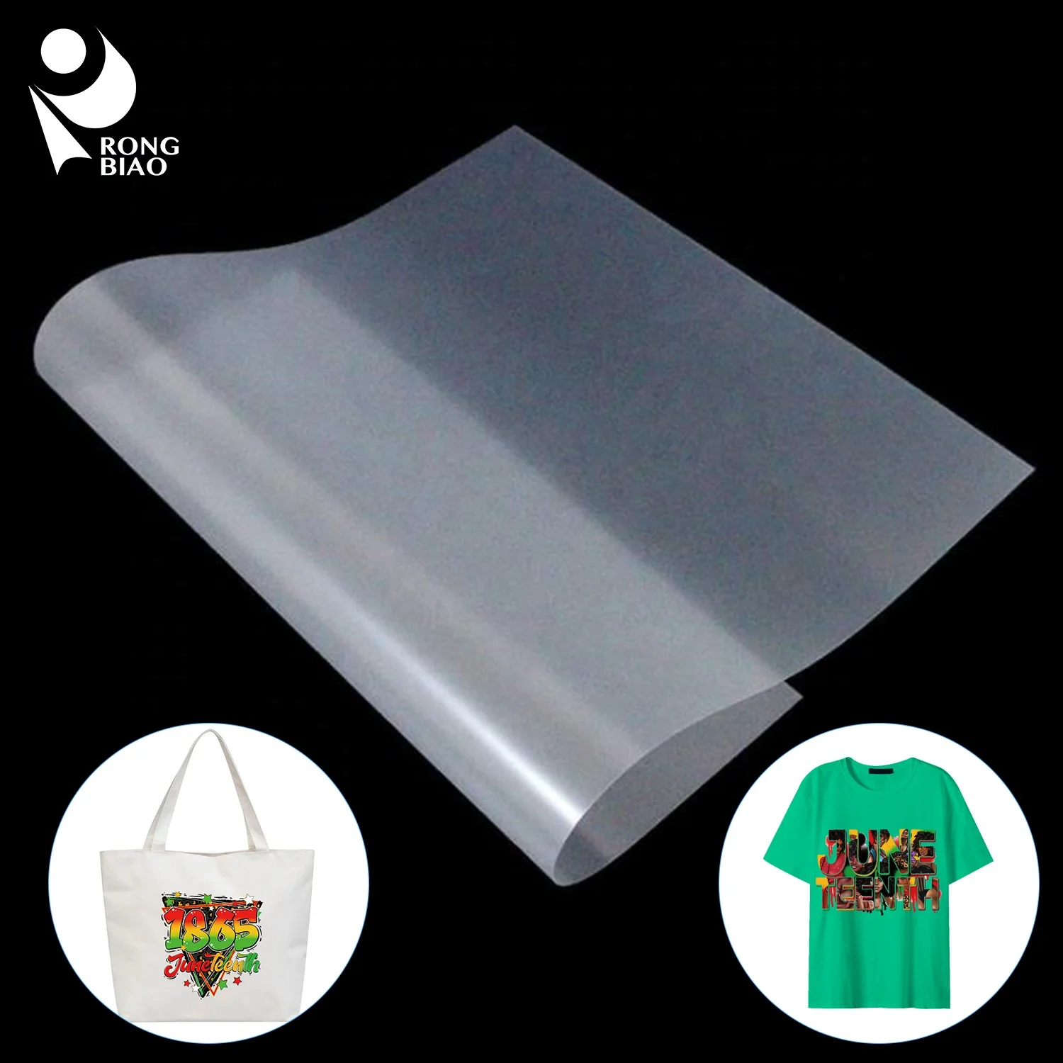 RONGBIAO 75mm Hot Peel Heat Transfer PET Film A3 30cm 33cm 60cm Roll Hot Peel Non-slip Dtf Film For Dtf Printing