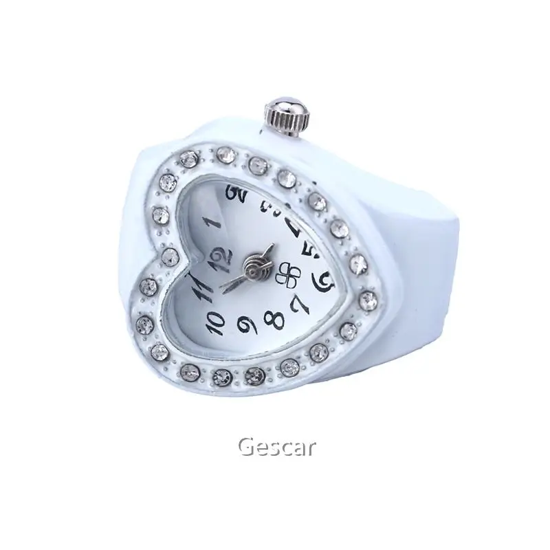 
Hot Sales Fashion Ladies Jewelry Ring Watch Diamond Gift Ring Watch Heart Shaped Watch Ring For Gift 