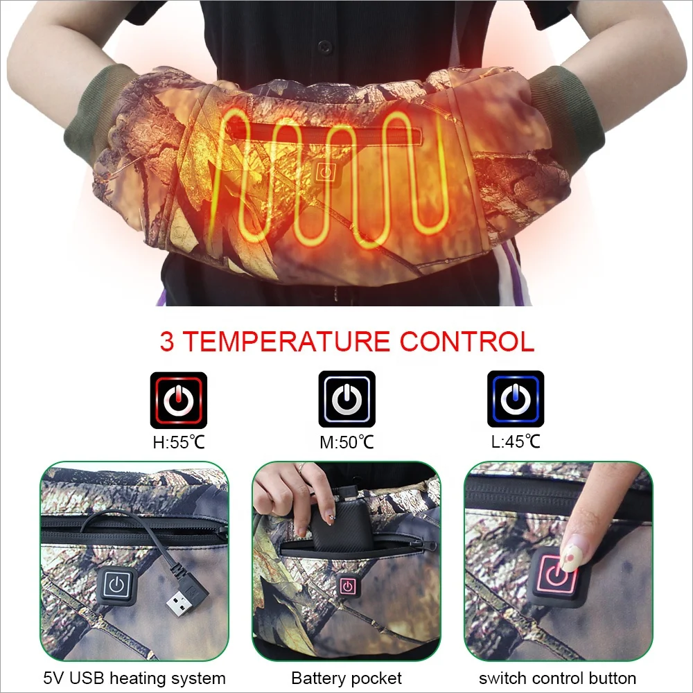 5V USB Hunting Camo Heated Muff for outdoor sport heated handwarmer