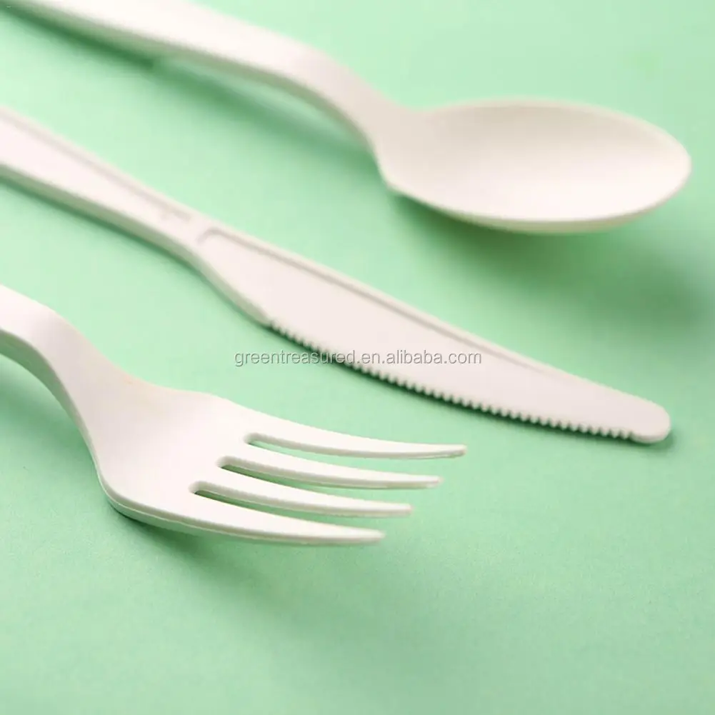 Disposable Kitchen Cutlery Compostable biodegradable Spoon  Fork and knife