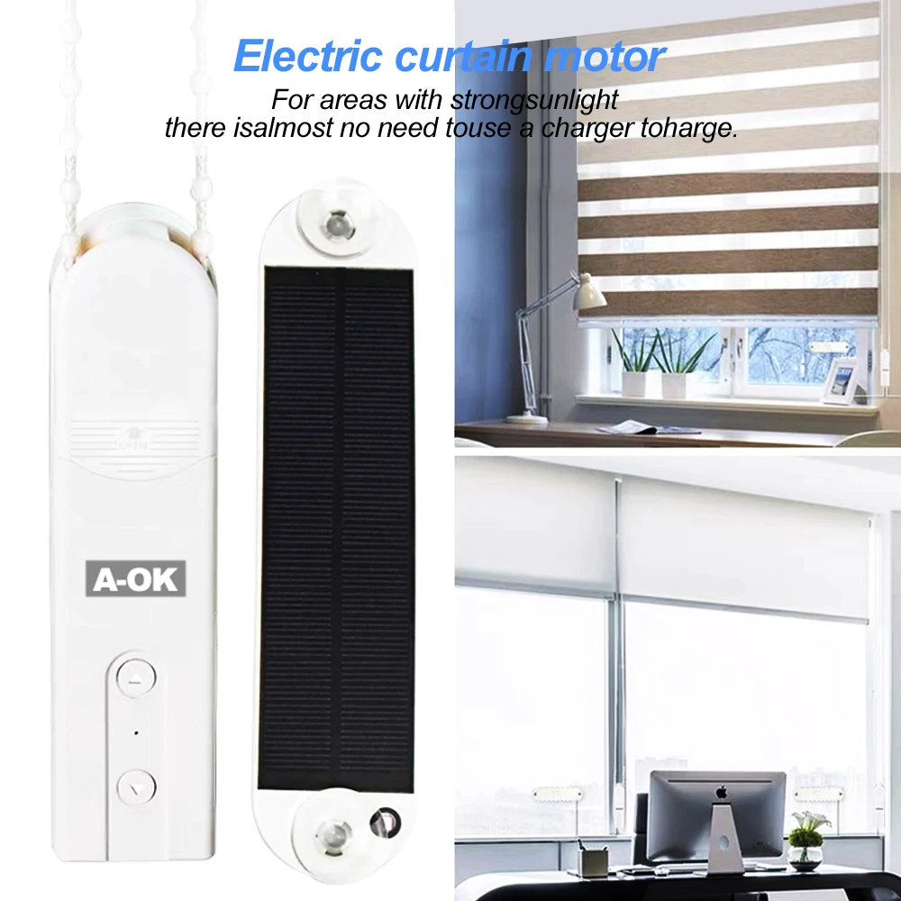 Smart Home Blinds Curtain Chain Motor Smart Motorized Chain Roller Blinds Curtain Shade Wifi Smart Blinds Curtain Chain Motor