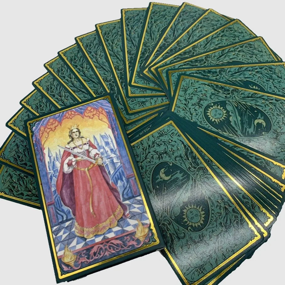 
Custom Printed High Quality Oracle Cards Gold Foil Stamping Tarot Cards 
