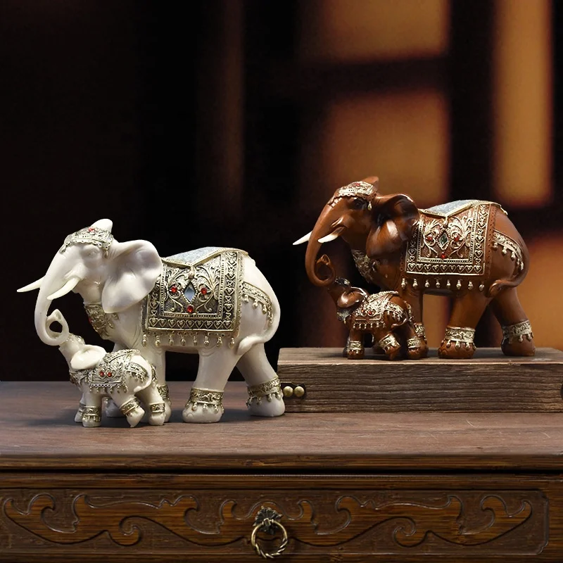 decor items for home table luxury large elephant resin statue figurine decoration handicraft