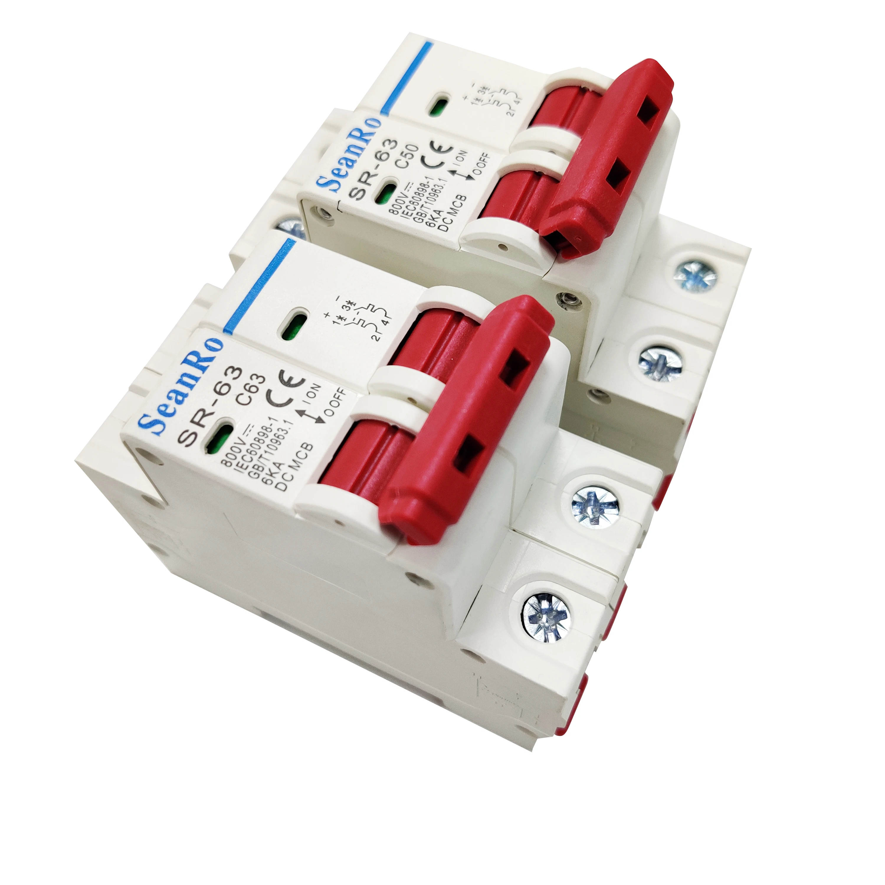  Миниатюрный автоматический выключатель SeanRo 2P DC1000V 6KA 46-63A MCB для солнечной