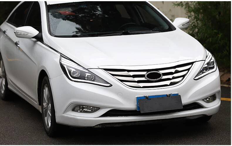 AKD-Car Styling For Hyundai Sonata Headlights 2011-2015 horse racing Dynamic Signal LED Headlight DRL Bi Xenon Auto Accessories