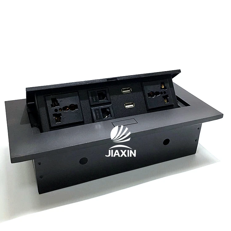 Multimedia Hidden Office Tabletop Outlet Conference Electrical Desktop Pop Up Power Socket Pop Up Table Box