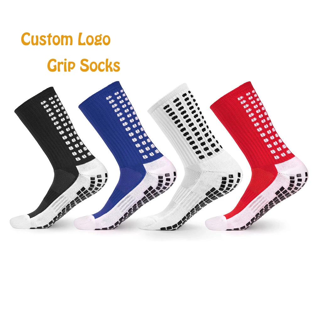 Kangyi Breathable Athletic Grip Socks Football Custom logo Non Slip Anti-slip Mid Calf Soccer Socks