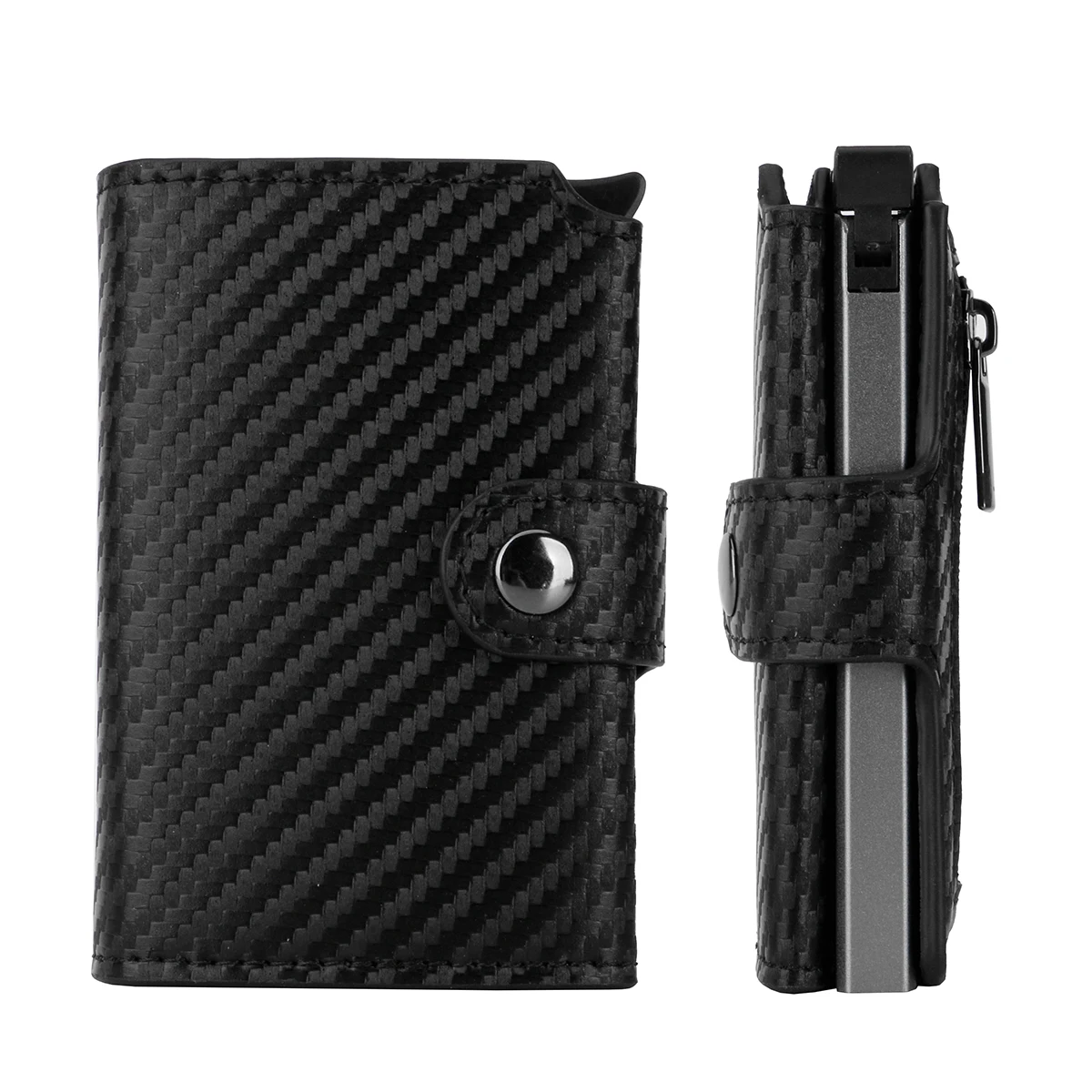 2023 Men minimalist Aluminum pop up wallet RFID blocking card holder leather wallet