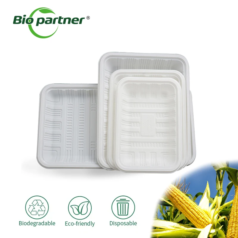 Customized Logo Disposable Plastic Trays Supermarket Fresh Fruit Vegetable Trays Frosting Packaging Container Tray