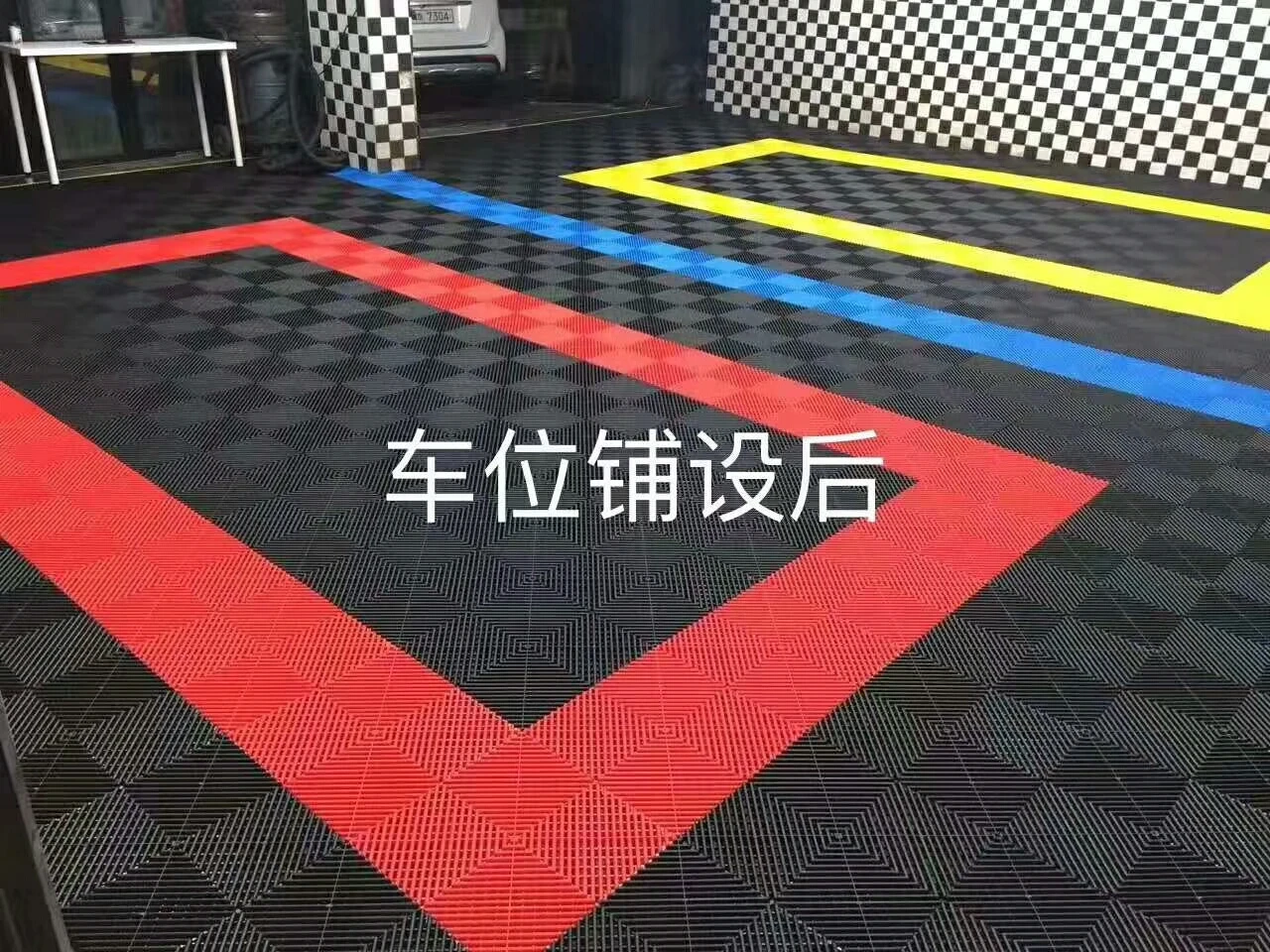 Free flow Interlocking Modular Non-Slip Garage Flooring Tiles Self-Draining Design