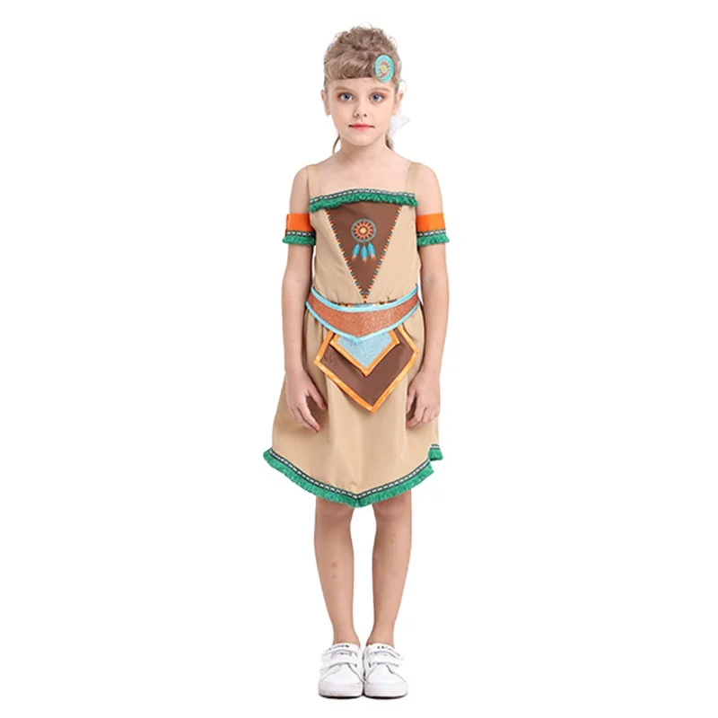 Halloween indians party costumes American indian costume kids girls dancing clothing india