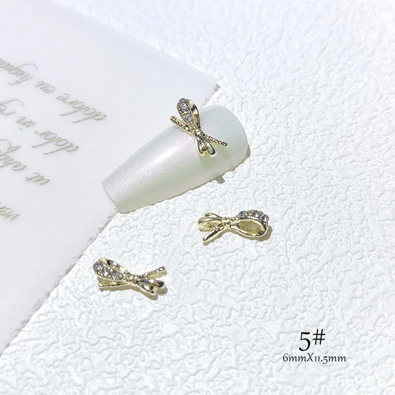 Nail Art Accessories Bowknot Flower Pendant Series 3D Alloy Diamond Nail Decorations