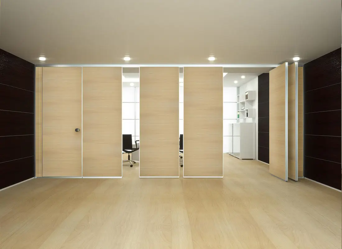 Operable walls divider foldable moving partitions on wheels for meeting room
