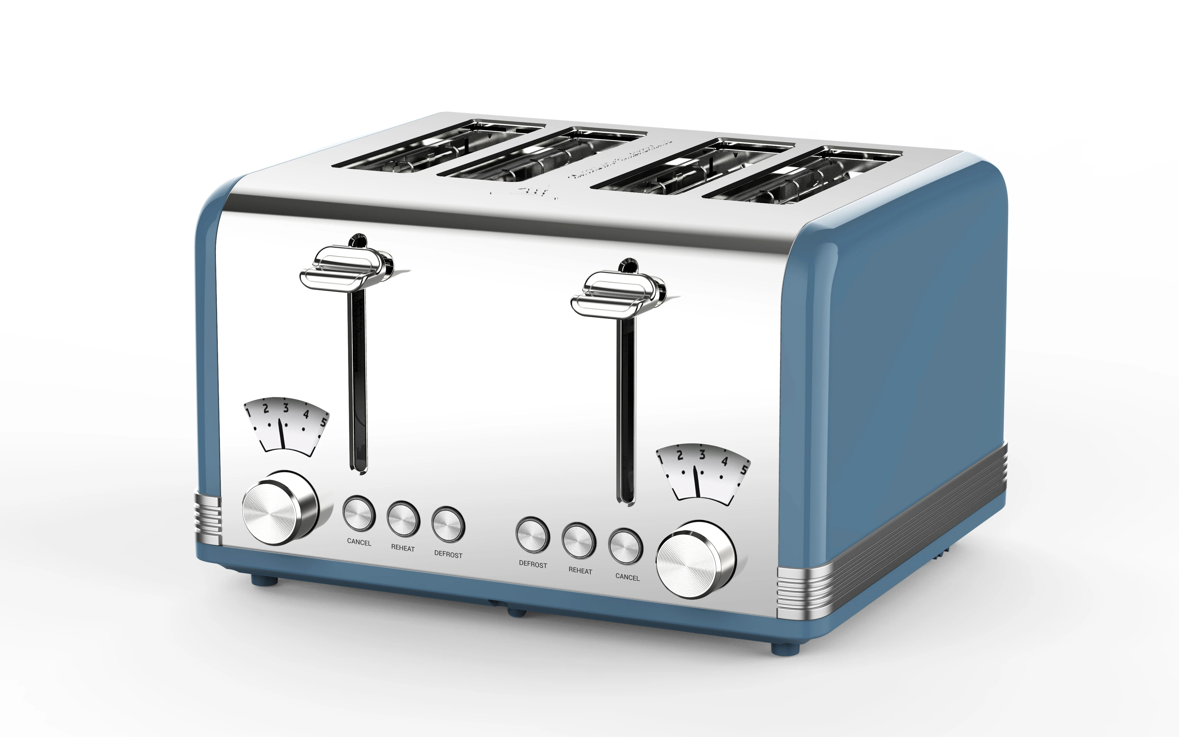 Custom Household appliance 4 slice Stainless Steel bread maker Electric POP UP Toaster with Grill