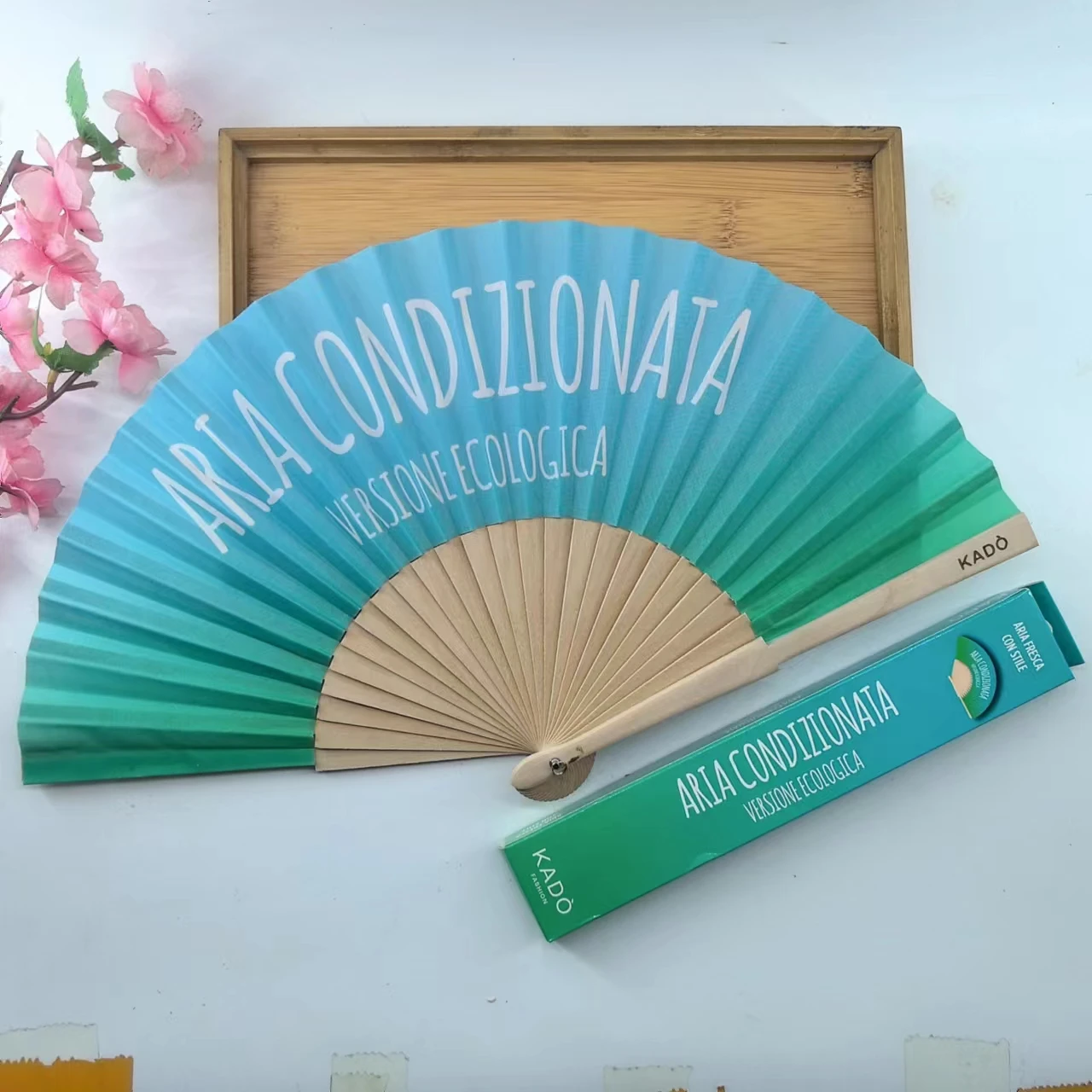 Hot Sale 23cm Crafts Handy Fans Wood Hand Fans Folding Fans for Brands Promotion
