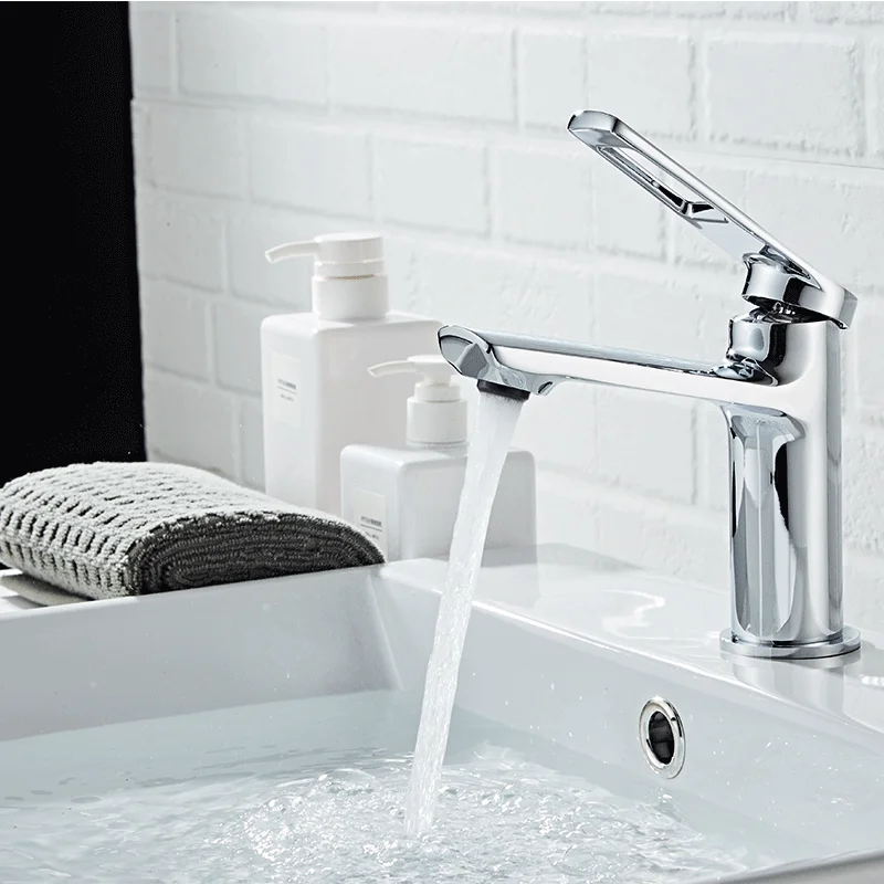 ROVATE High Quality Bathroom Basin Faucet Modern Design Single Handle Hot & Cold Washbasin Sink Faucet Mixer