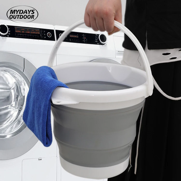 Mydays Outdoor Multifunctional 3L Portable Thick Folding Household Cleaning Wash Car Collapsable Bucket for Camping Fishing