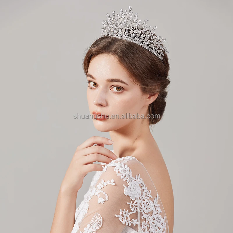 Latest Design Zircon Queen Crown Tiaras Factory Wholesale High Quality Wedding Accessories Rhinestone Bridal Crowns Tiaras