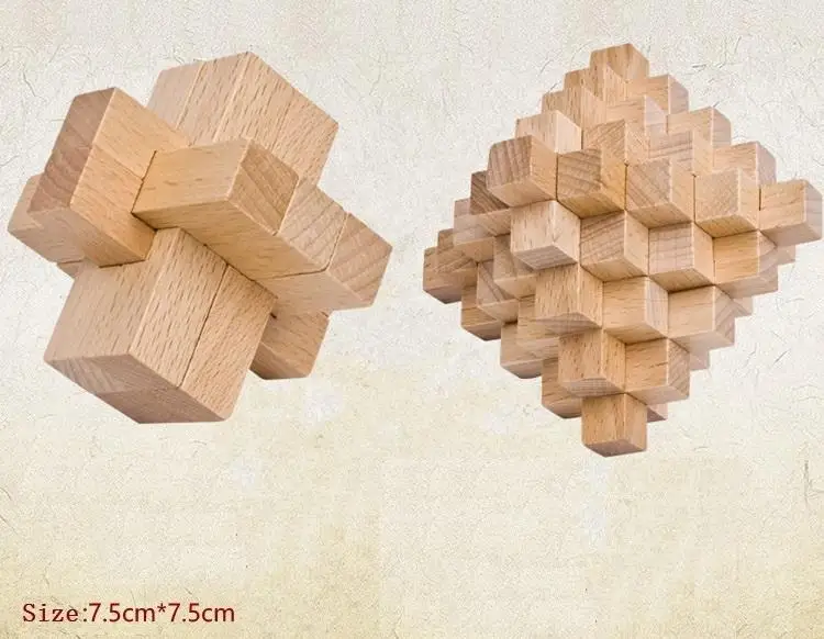 Wooden magic cube puzzle Wholesale High quality Beech Wooden Adult Children Unlock Toy Cube Educational Puzzle Game