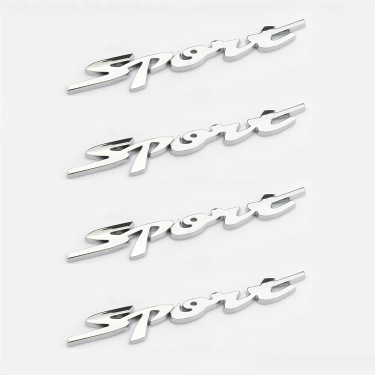 Custom Car Aluminum Metal Emblem Pin Badge 3D Design Fender Rear Trunk body Emblem Badge With Sticker