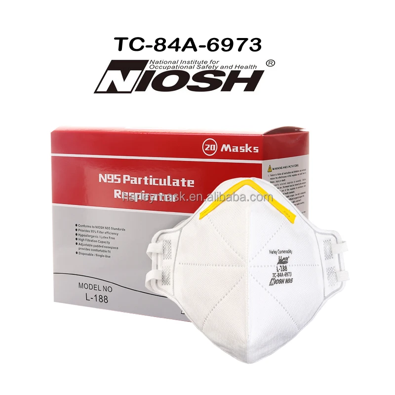 Harley NIOSH N95 Disposable Particulate Respirator Filter Face Mask  Dust Mask  Facial Mask L-188